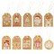100 Pack Brown Kraft Paper Christmas Gift Tags, Xmas Brown Kraft Gift Tags with Jute Twine Baker Twine for DIY Xmas Holiday Present Wrap Stamp and Label Package Name Card